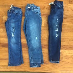 3 pairs of Girls Justice denim jeans size 10